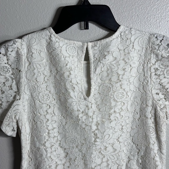 Express Women Blouse Embroidered white lace top size XS - Picture 5 of 7